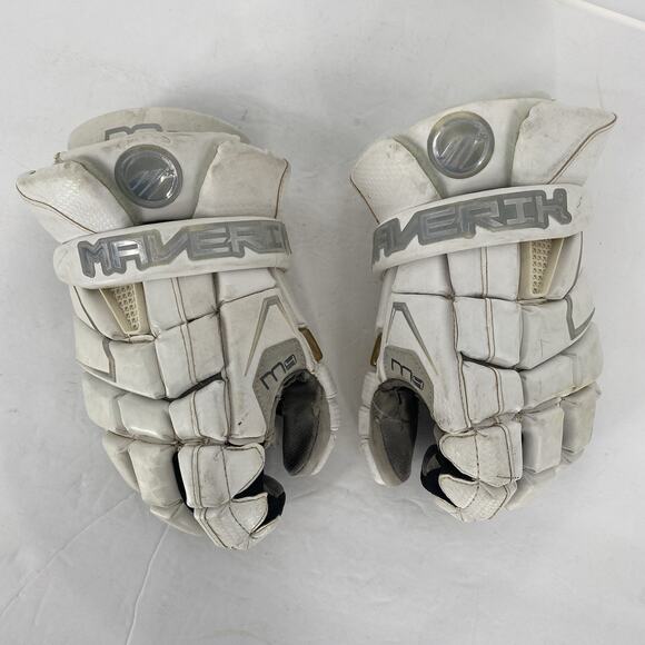 Maverick M4 375 Large 13” Lacrosse Gloves White - Picture 2 of 11